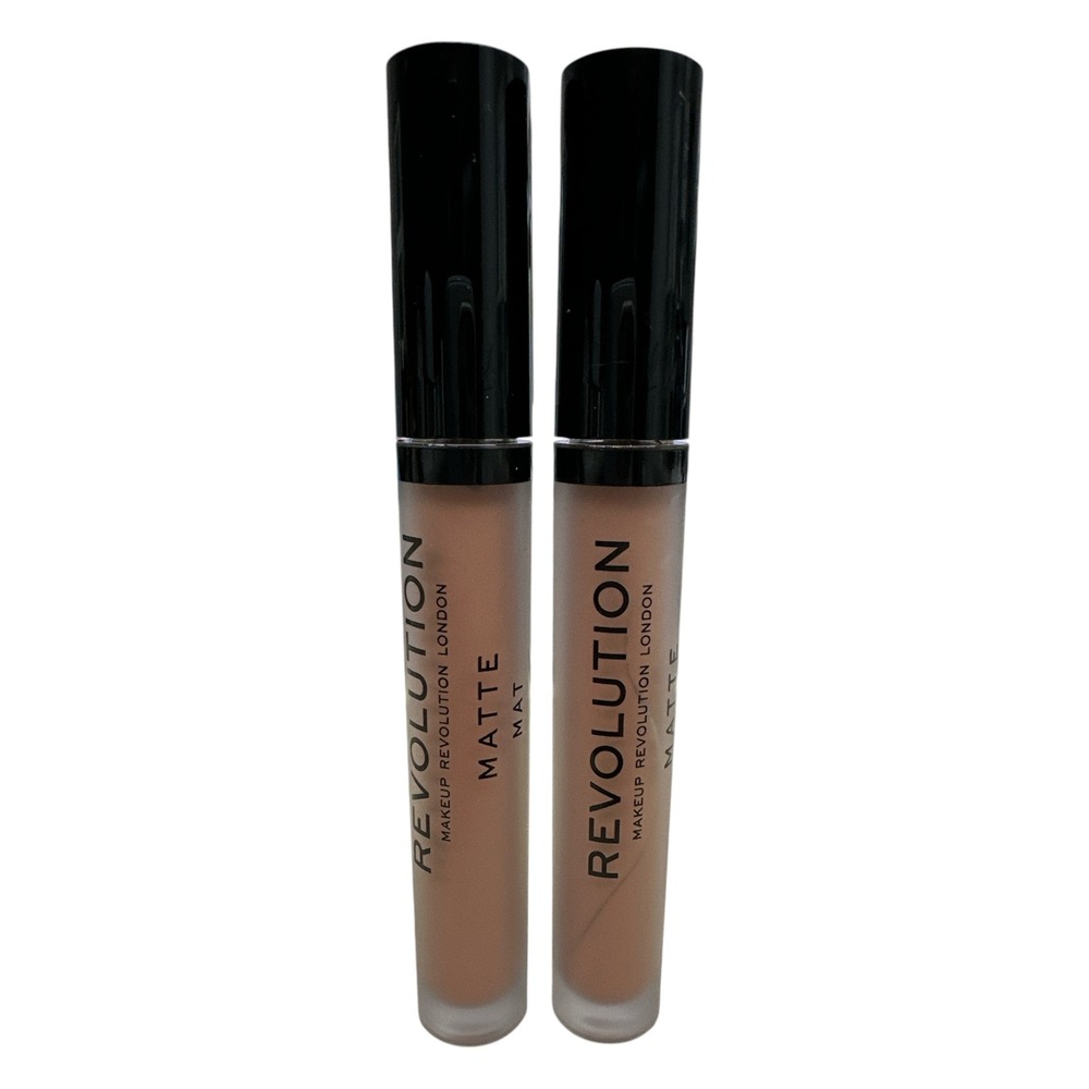 Makeup Revolution London Matte Lip Liquid Vow 120 Nude Lipstick Set of 2 NEW